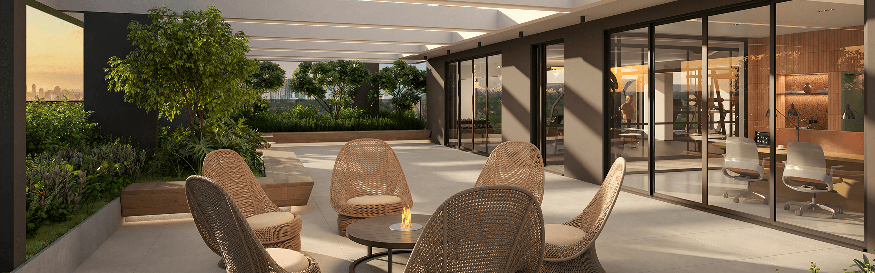 Lounge Externo com Lareira